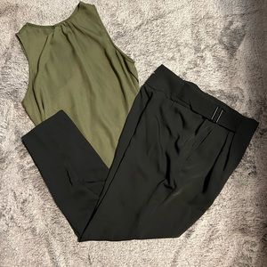 Black high-waisted trouser pants/slacks
